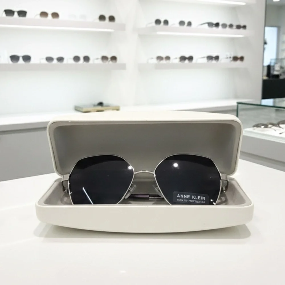Anne Klein Gray Hexagonal Sunglasses| NWOT